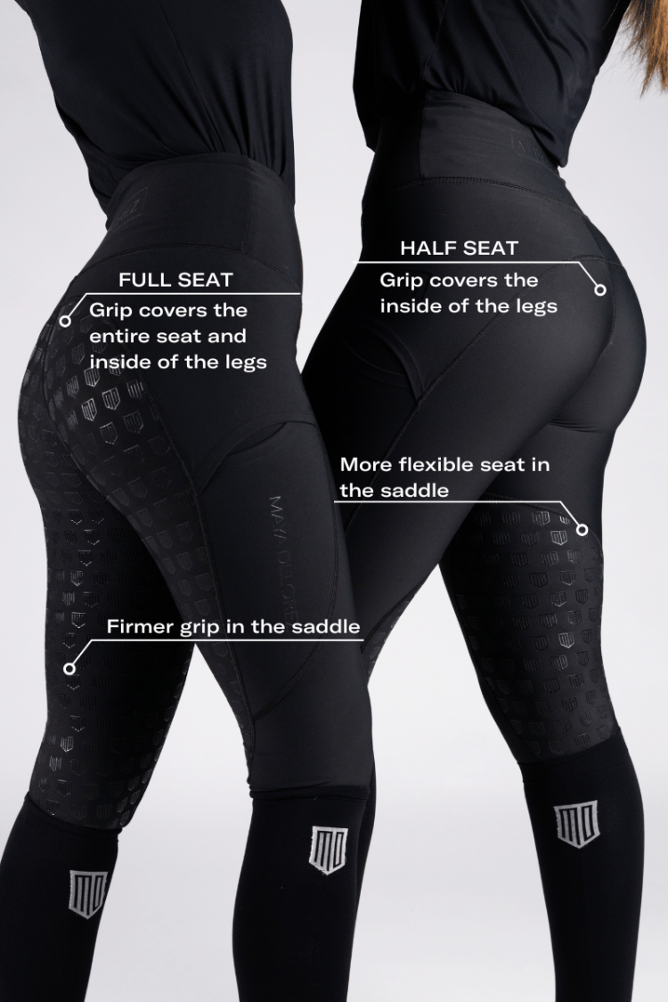 GUIDE, Breeches with full seat, half seat or without any grip